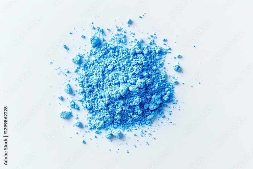 Obraz premium Blue eye shadow isolated on white background, top view. Cosmetic product
