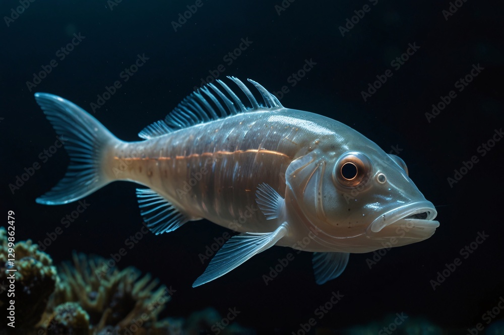 Bioluminescent Fish Swimming in Coral Reef with Ethereal Glow V1 Bioluminescent Fish Swimming in Coral Reef with Ethereal Glow V1