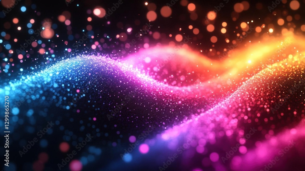 Fototapeta premium Abstract Colorful Glowing Particle Waves