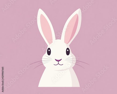 white rabbit illustration soft style