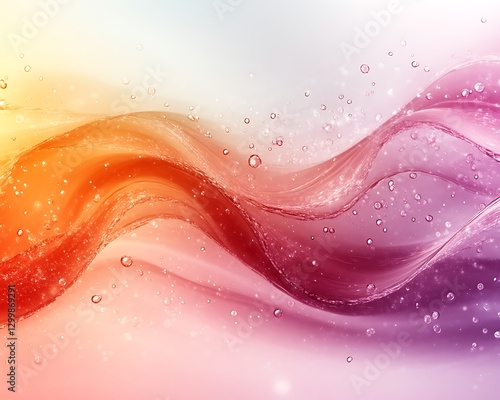 Abstract Wave Colors, Water Droplets, Bright