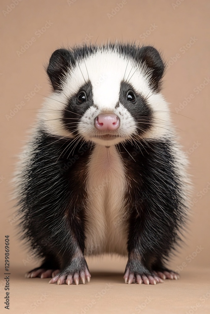 black skunk with brown background black skunk with brown background