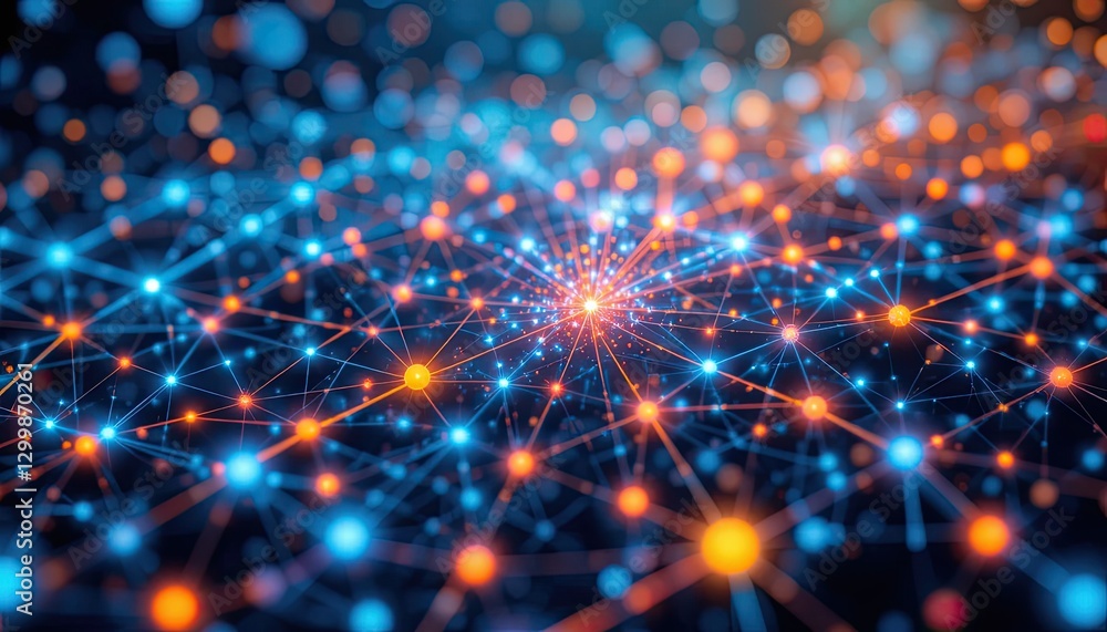 Fototapeta premium Dynamic network visualization digital realm cgi art abstract macro perspective connectivity