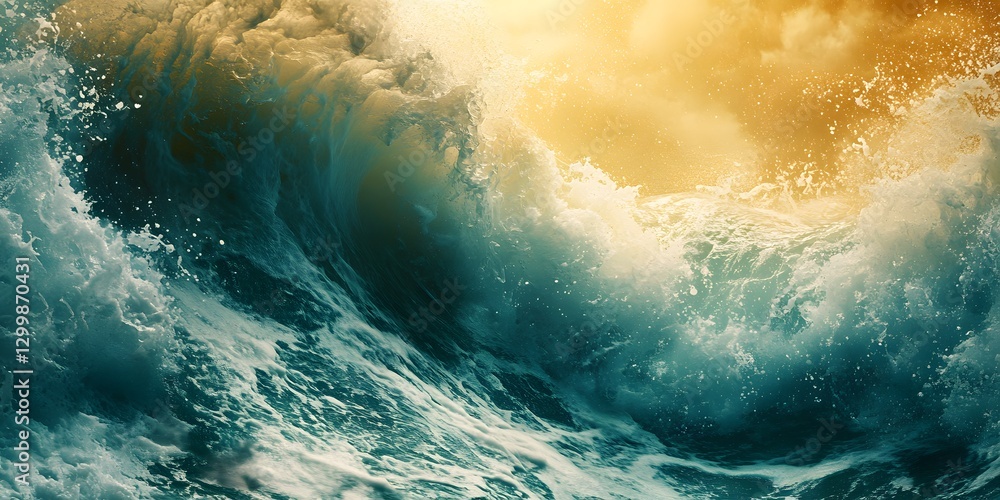 Fototapeta premium Ocean Wave Power: A Dramatic Seascape