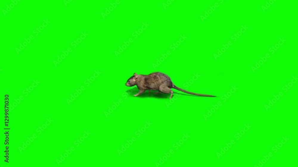 Mouse walking in motion on green screen background Mouse walking in motion on green screen background
