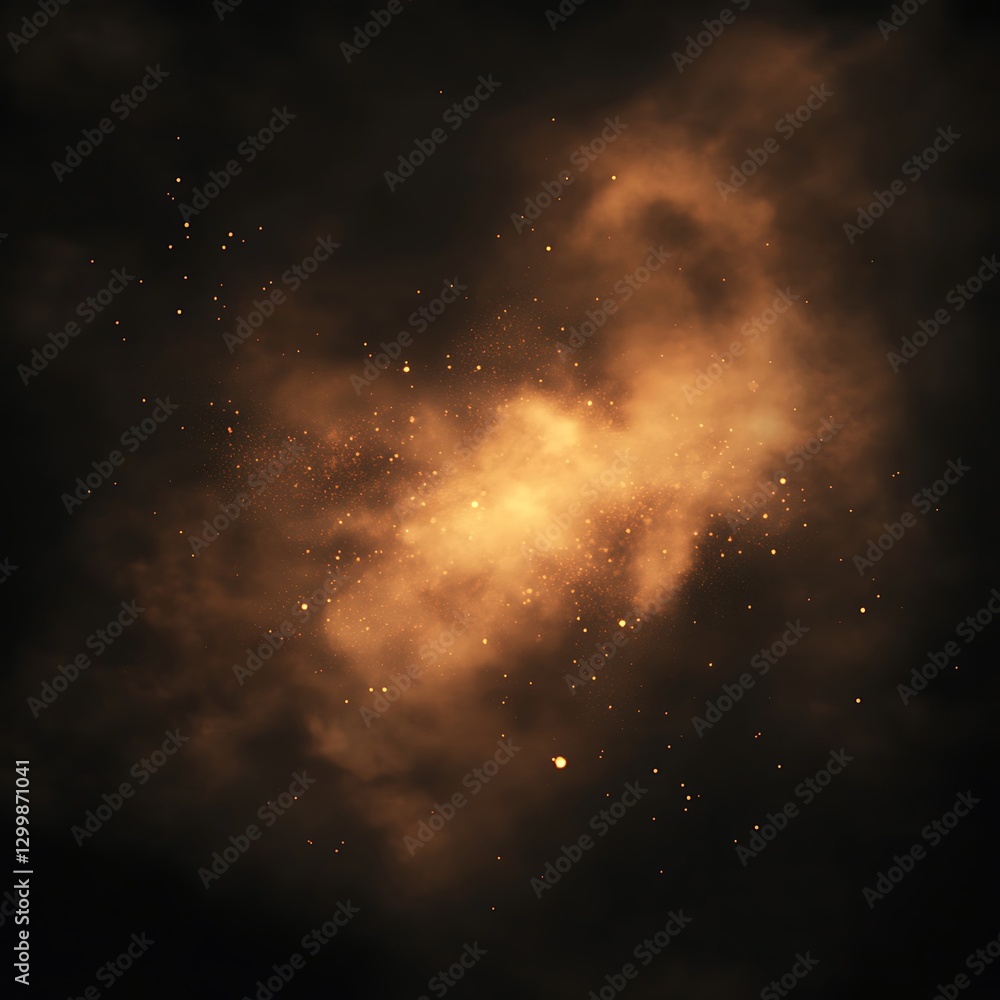 Fototapeta premium Fiery explosion with smoke on black background. 3D illustration.