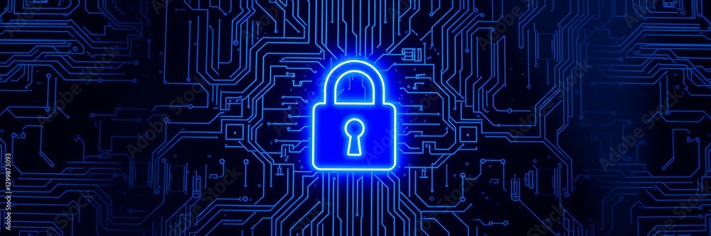 Secure padlock on a circuit board symbolizing the importance of cybersecurity in technology today Secure padlock on a circuit board symbolizing the importance of cybersecurity in technology today