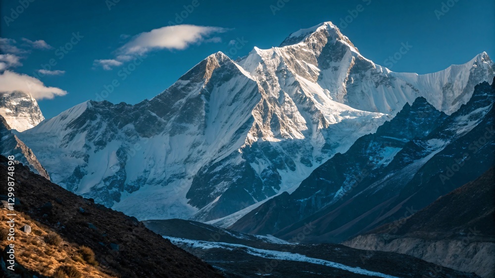 Fototapeta premium Majestic Snow-Capped Himalayan Peak with Pristine Glaciers V4