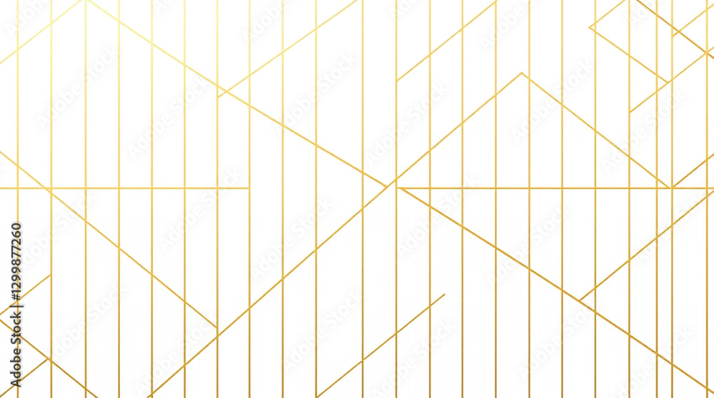 Fototapeta premium Abstract simple geometric vector seamless pattern with gold line texture on white background. Light modern simple wallpaper, bright tile backdrop, monochrome graphic element 