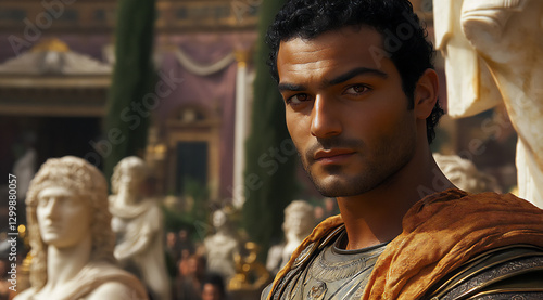 a cinematic still of the roman emperor tiberius,