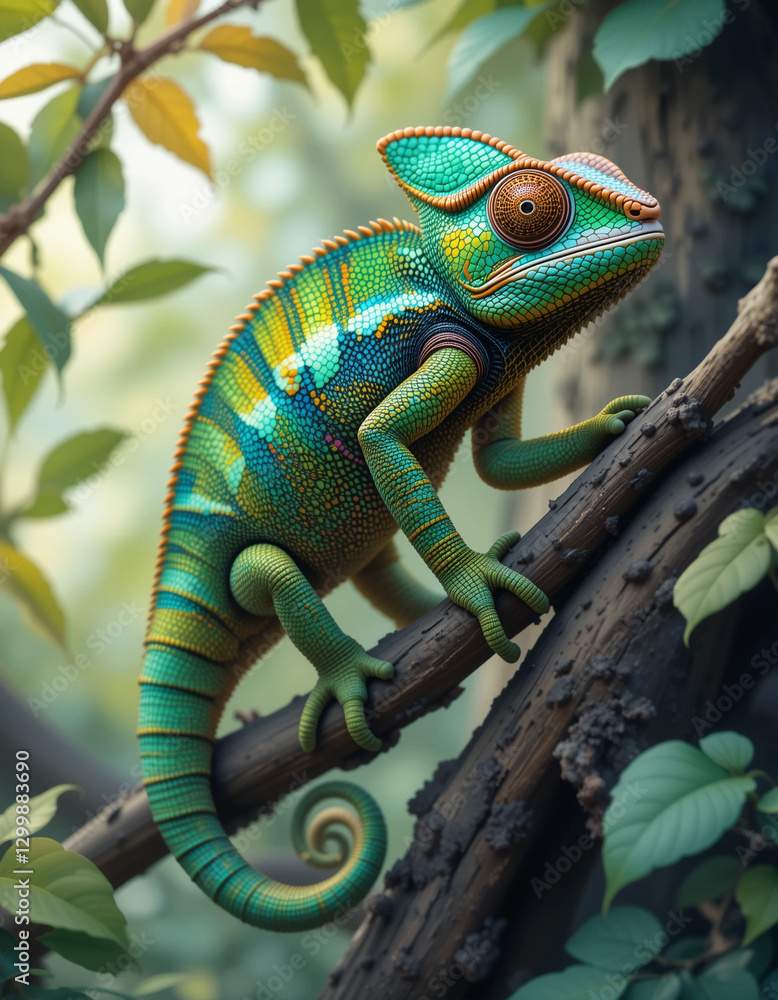 Fototapeta premium Masters of Camouflage: The Beauty and Mystery of Chameleons