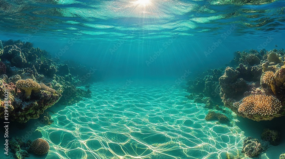 Fototapeta premium Vibrant Underwater Coral Reef Scene