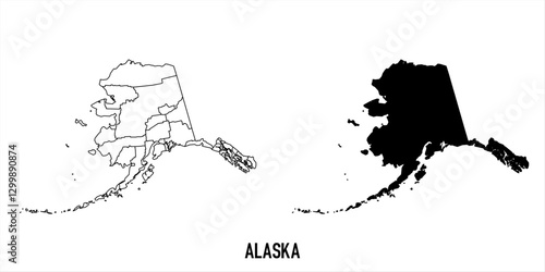 High detailed vector map - Alaska
