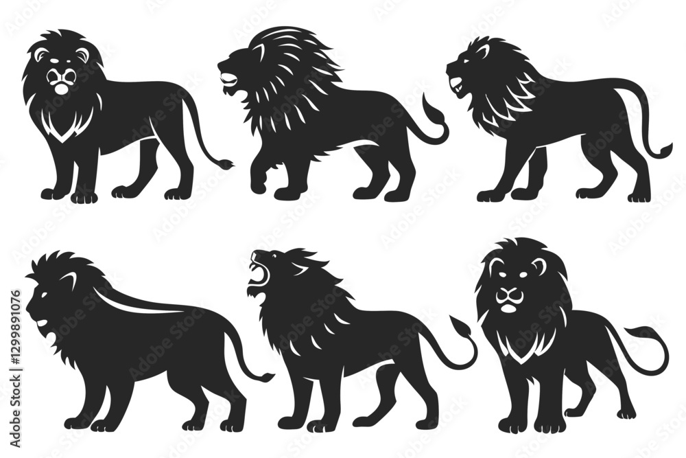 set of Lion Silhouette vector illustration set of Lion Silhouette vector illustration