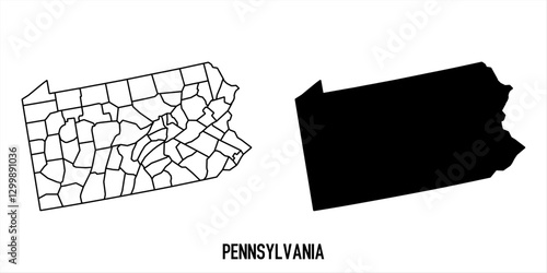 High detailed vector map - Pennsylvania