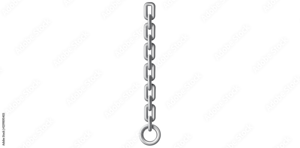 Realistic Silver Key Chain With Metal Ring Vector Illustration. Realistic Silver Key Chain With Metal Ring Vector Illustration.