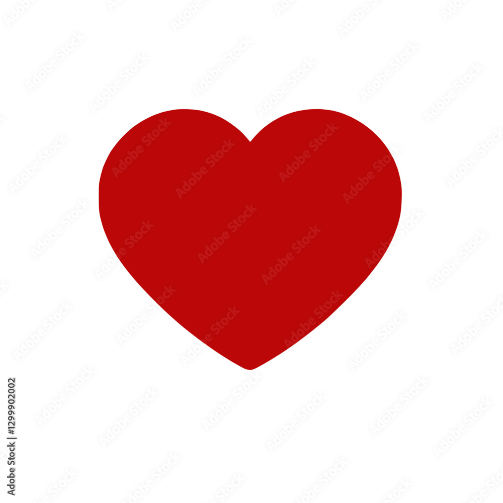 Red heart icon symbolizing love and affection on a transparent background Red heart icon symbolizing love and affection on a transparent background