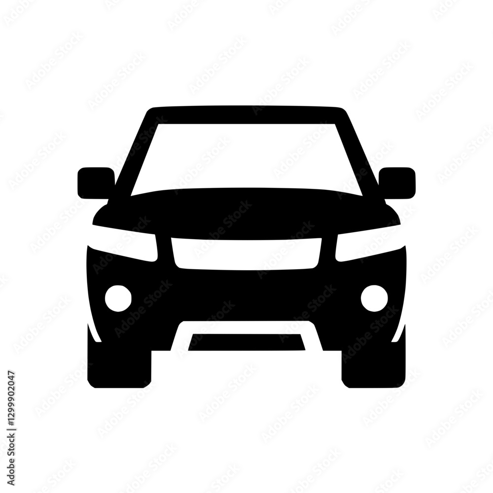 Obraz premium Black car icon representing transportation and travel on a transparent background