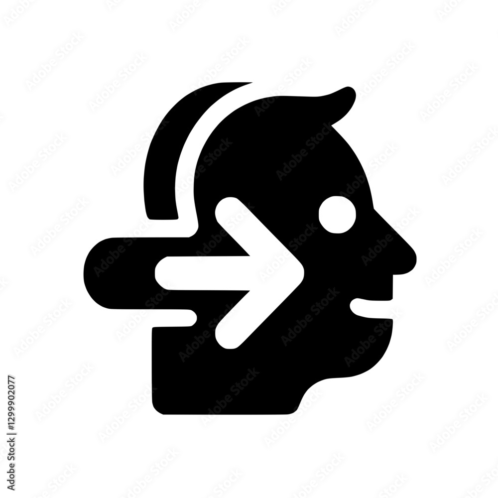 Black icon of a human silhouette with an arrow indicating direction on a transparent background Black icon of a human silhouette with an arrow indicating direction on a transparent background