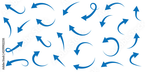 Long curved hand drawn arrow vector illustration eps 888.