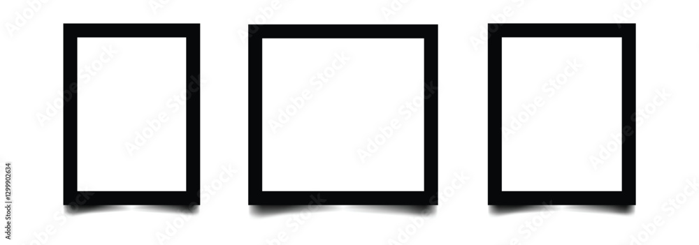 Empty different photo frame with shadows. Set realistic photo card frame mockup. vector illustration eps 888. Empty different photo frame with shadows. Set realistic photo card frame mockup. vector illustration eps 888.