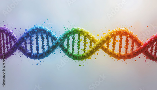A rainbow color DNA double helix