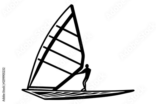 Windsurfing Silhouette vector illustration