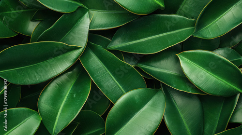 Wallpaper Mural Lush green leaves arranged in a natural pattern. Torontodigital.ca