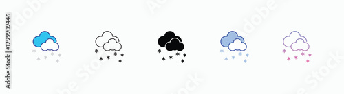 Snow Flurries icons set in different style vector stock 