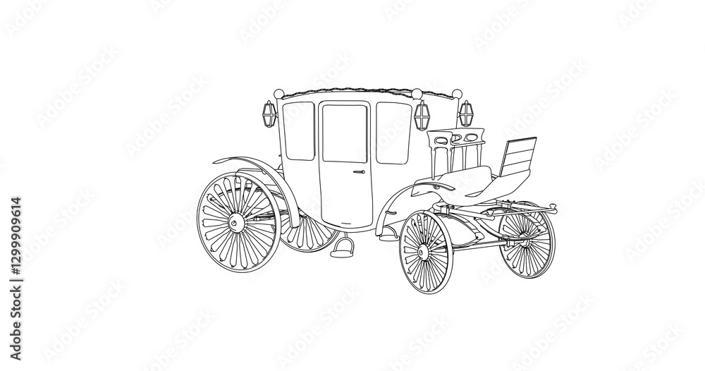 Fototapeta premium car hand drawing and sketch black and white.