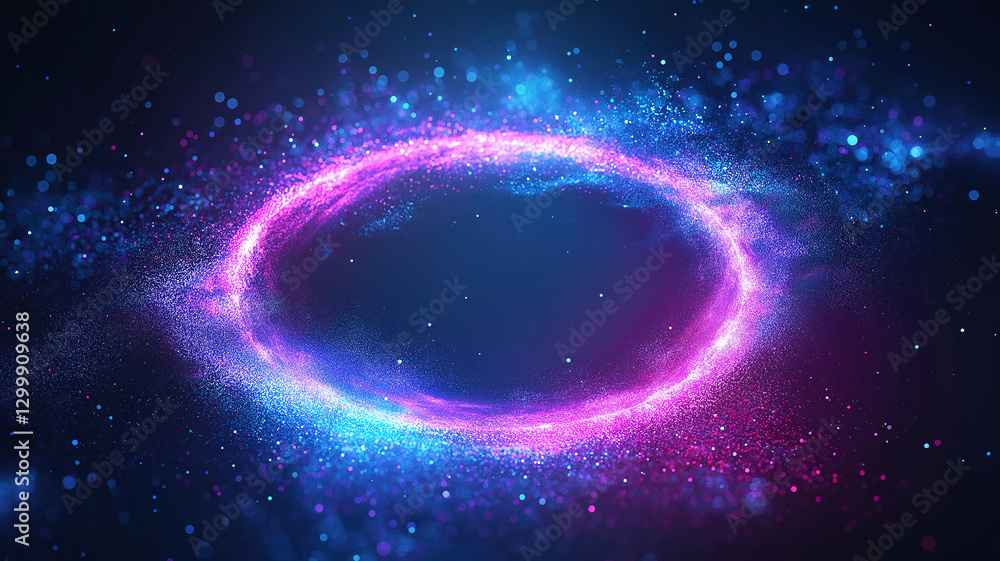 Abstract background featuring a circular shape made up of small particles Abstract background featuring a circular shape made up of small particles
