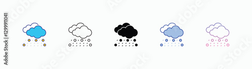 Hail icons set in different style vector stock 
