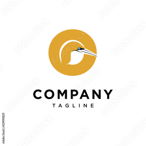 Letter O Australasian Gannet Logo Icon Vector