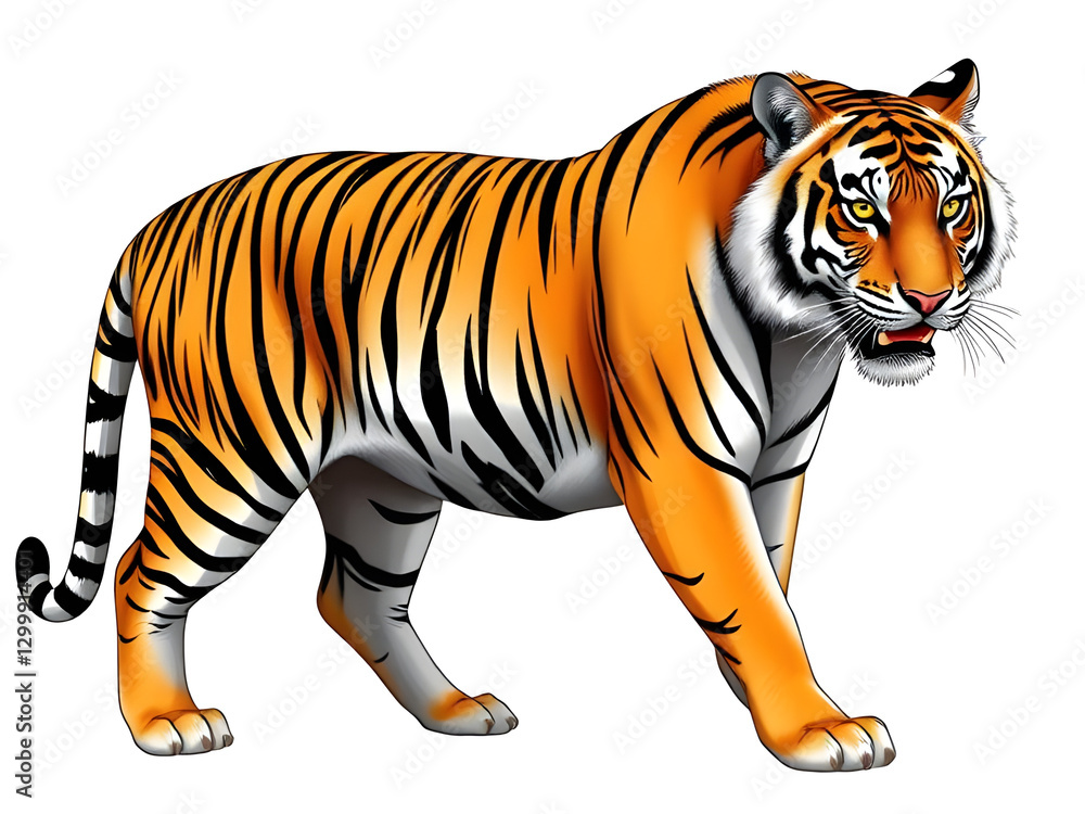 Obraz premium tiger vector illustration in white background 