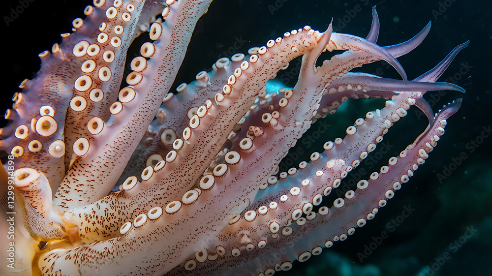 Obraz premium Colorful Octopus: A Dive into Marine Life and Biodiversity of Exotic Cephalopods