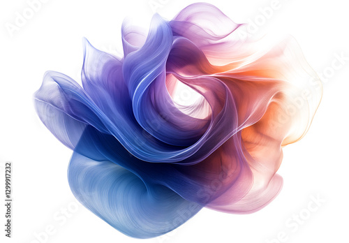 harmonious patterns swirling in an abstract shape isolated on a white and transparent background, generative ai