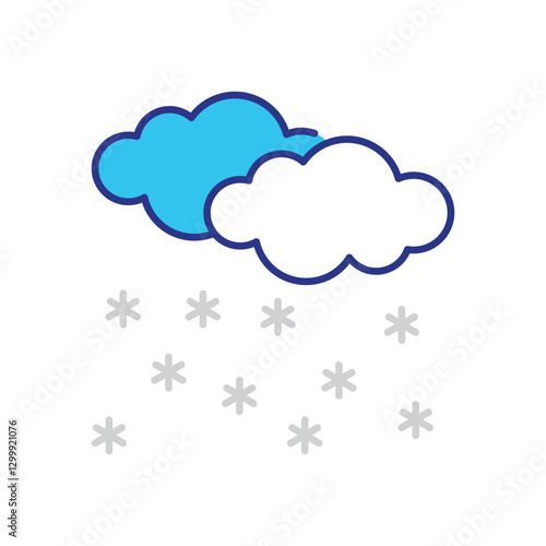 Night Snow Flurries Icon vector stock illustration