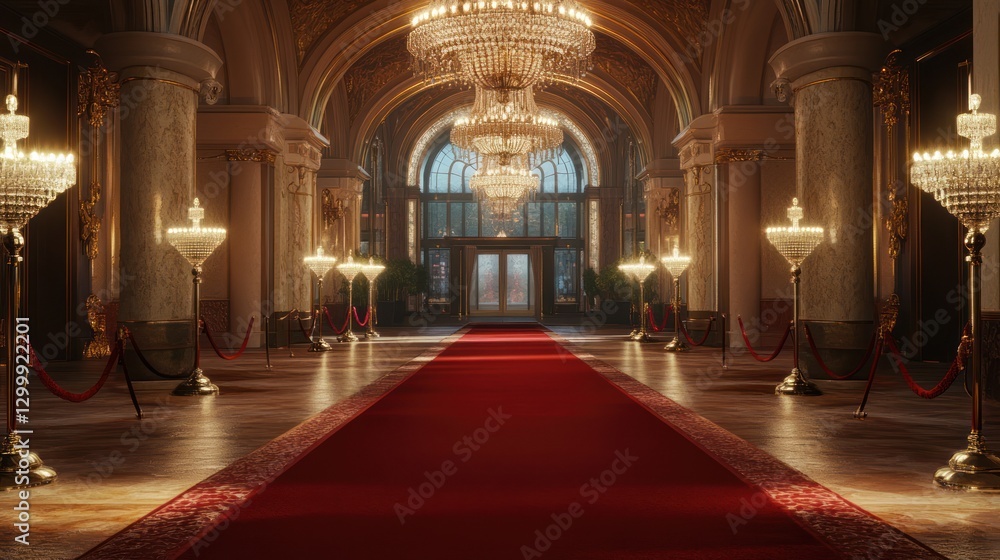 Obraz premium Grand Palace Lobby Red Carpet Entrance