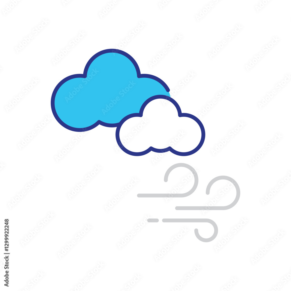 Windy Icon vector stock illustration Windy Icon vector stock illustration