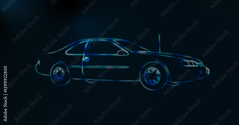 Fototapeta premium car hand drawing and sketch black and white. 