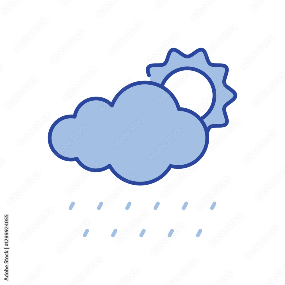 Light Rain Icon vector stock illustration