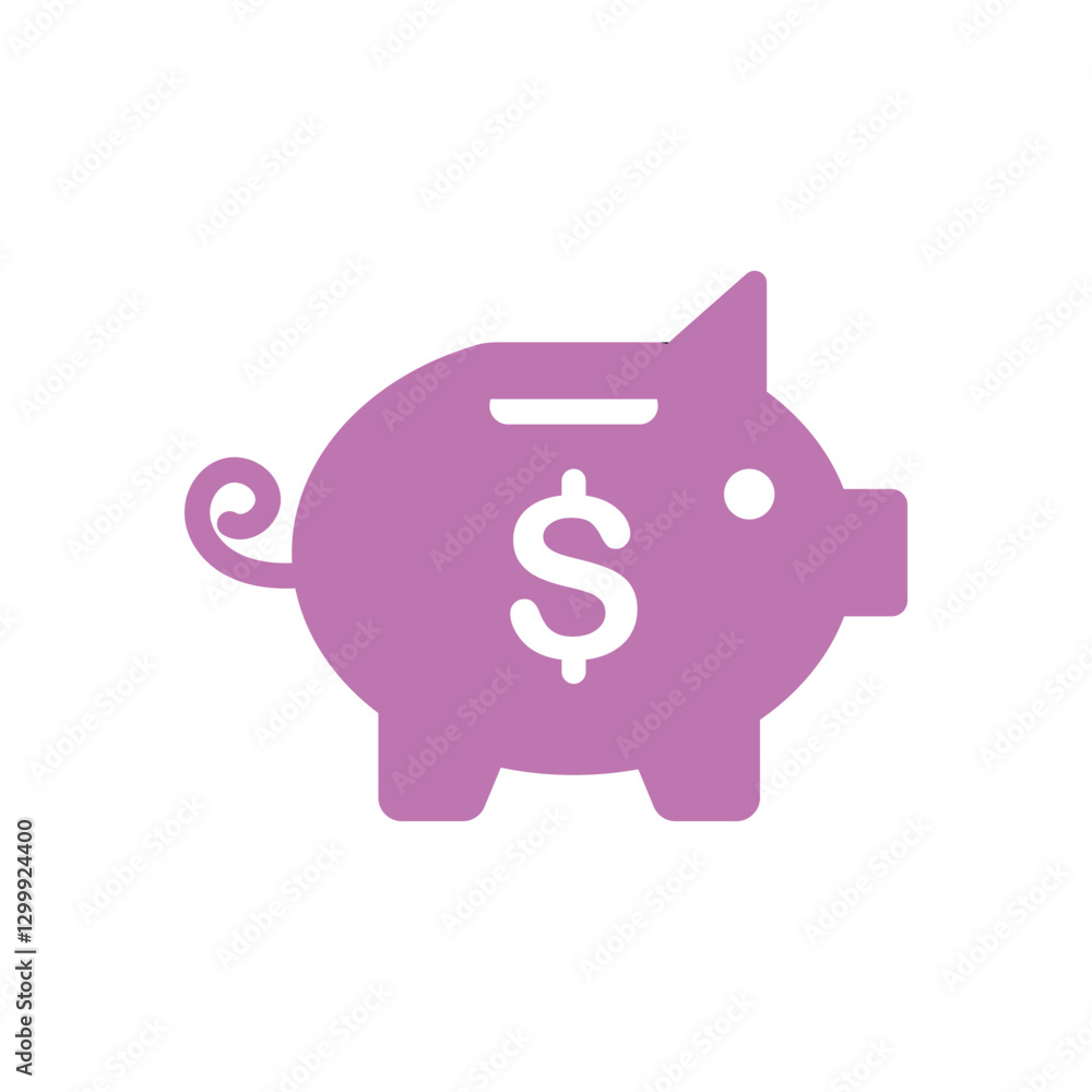 Obraz premium Piggy bank icon logo design template isolated illustration