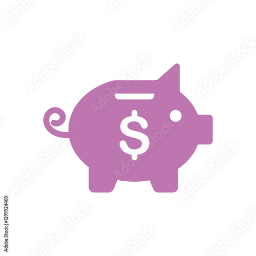 Piggy bank icon logo design template isolated illustration