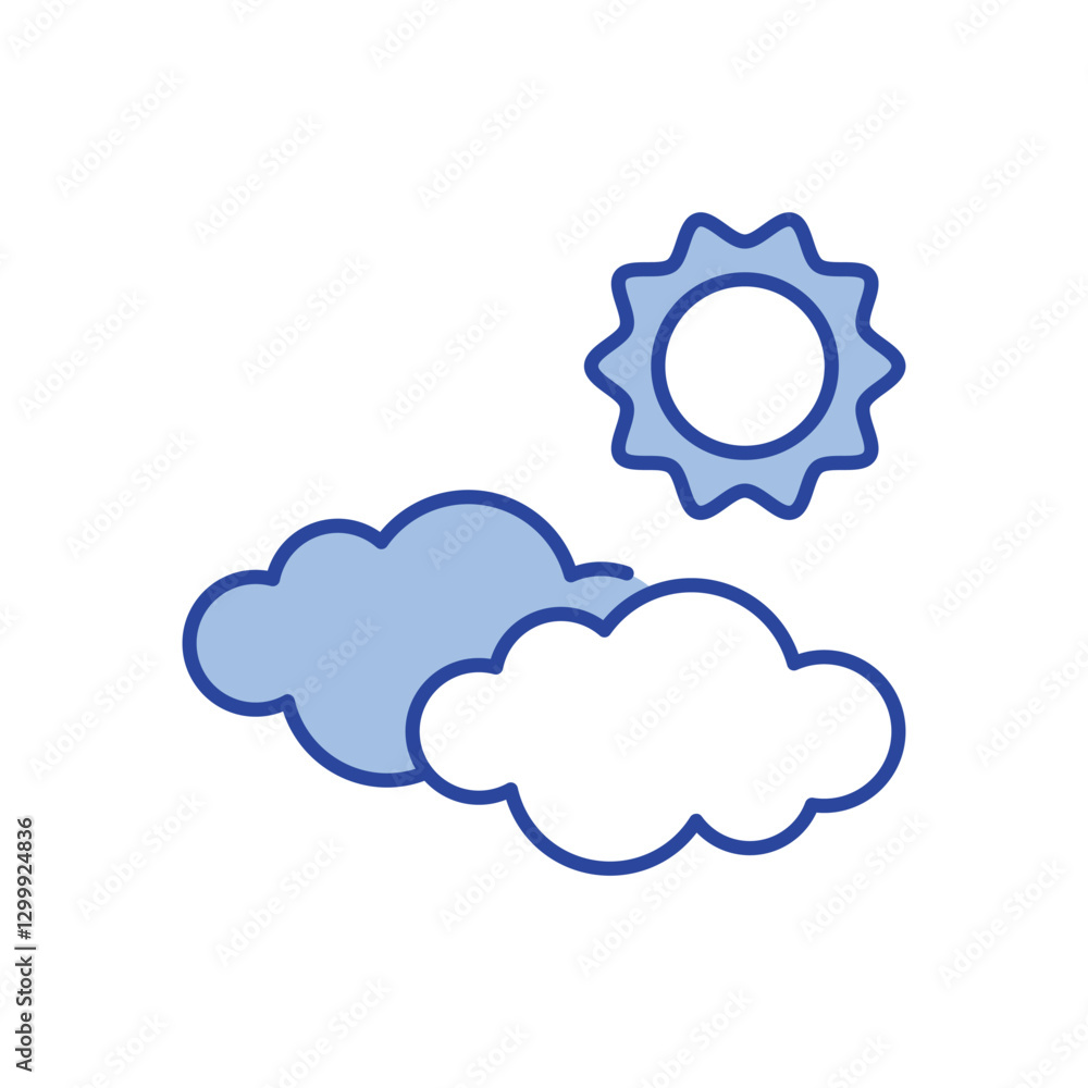 Sun with Clouds Icon vector stock illustration Sun with Clouds Icon vector stock illustration