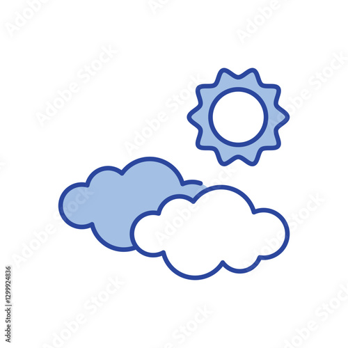Sun with Clouds Icon vector stock illustration