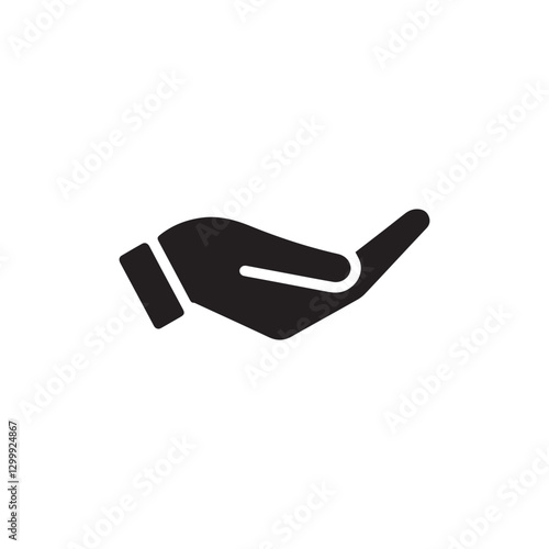 Hand palm up icon logo design template isolated illustration