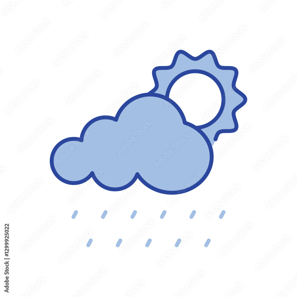 Drizzle With Sun Icon vector stock illustration Drizzle With Sun Icon vector stock illustration