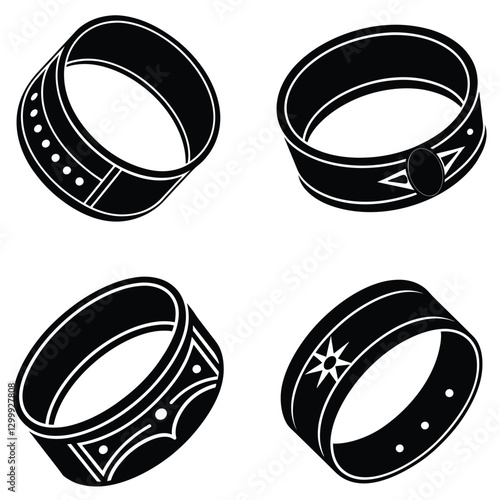 Cuff Bracelet silhouette vector