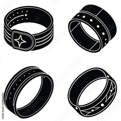 Cuff Bracelet silhouette vector