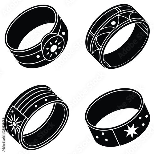 Cuff Bracelet silhouette vector